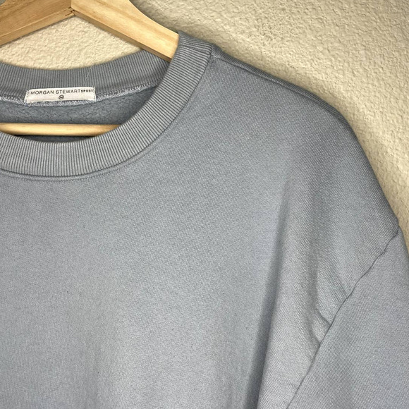 Morgan Stewart Sweatshirt Lt Blue Round Neck Oversized Pullover Athleisure Relax - Picture 7 of 11